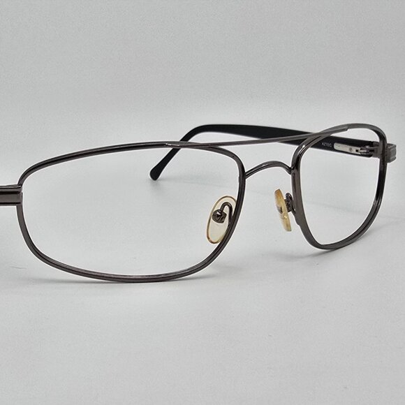 Aztec Collection AZ505 Gunmetal Gloss Black Aviator Eyeglasses Frame w Flexhinge - Picture 6 of 12